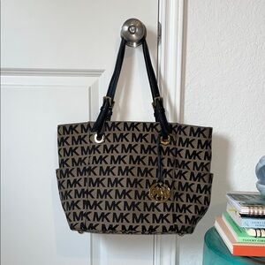 Michael Kors MK Signature Tote Shoulder Handbag Purse